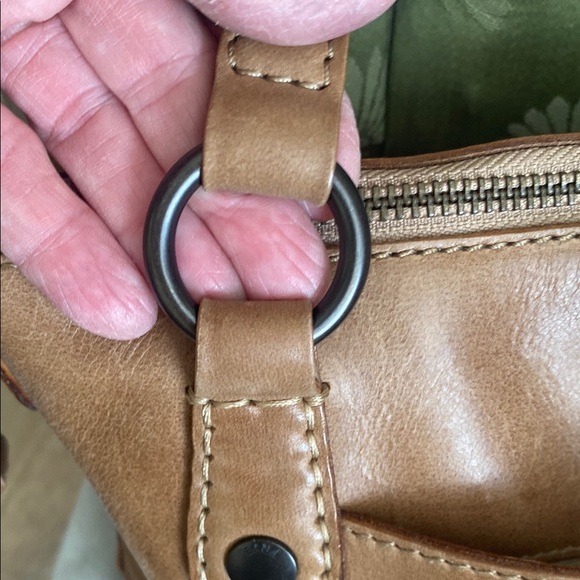 Frye Tan Leather Satchel with Versatile Strap - Picture 10 of 16